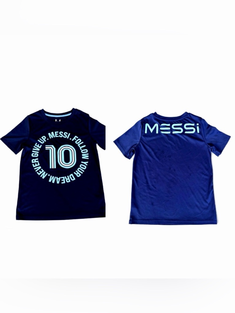 Messi Collection Youth M 10/12 Blue Soccer Tee #10 Graphic Shirt Kids Unisex